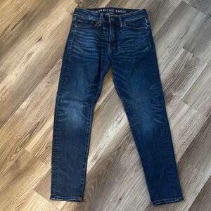 Mens American Eagle Outfitters Dark Blue Athletic Skinny Jeans